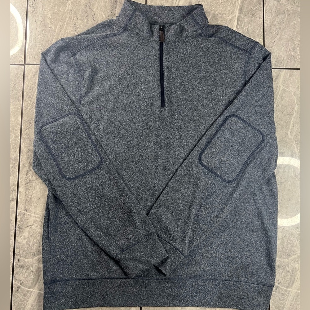 Greg Norman Men’s Gray 95% Polyester Long Sleeve Quarter Zip Sweater  Logo Sz L